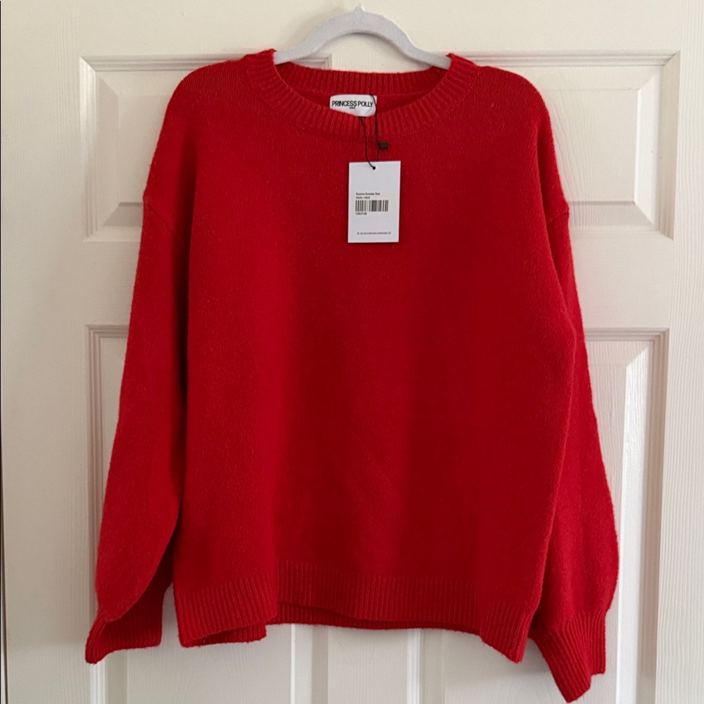 Princess Polly Bright Red Knit Pullover Sweater